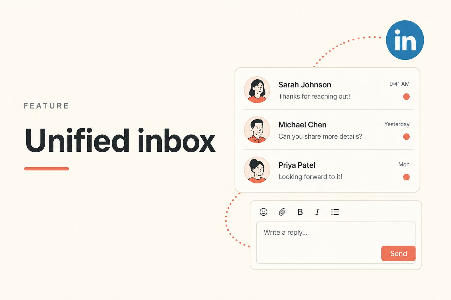 unified inbox illustration for ReachLoop